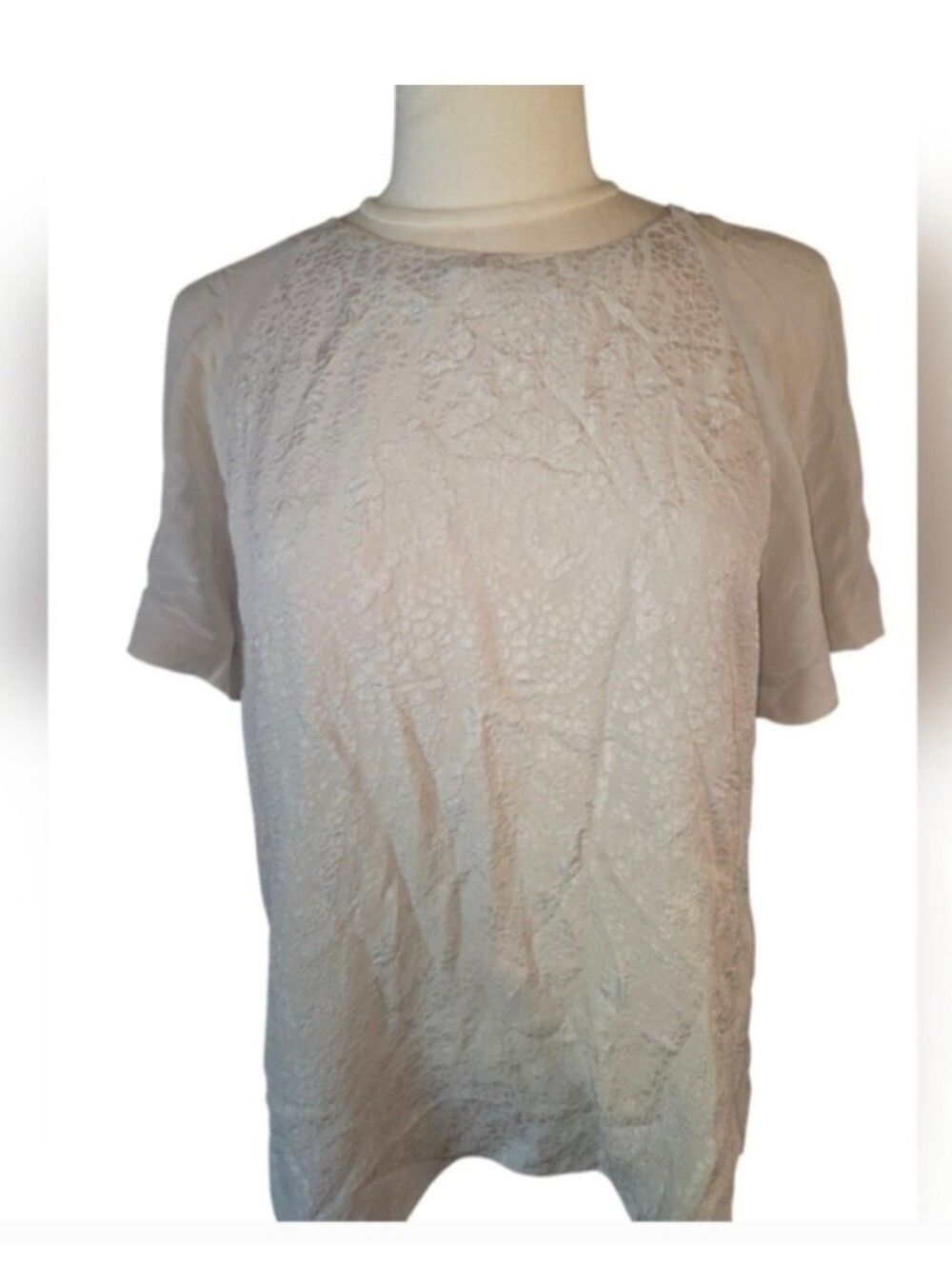Rebecca Taylor Reptillian Elegant Cream Women's Silk Top NWT